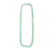 22.19 Cttw Oval Emerald 18k Two Tone Gold Necklace