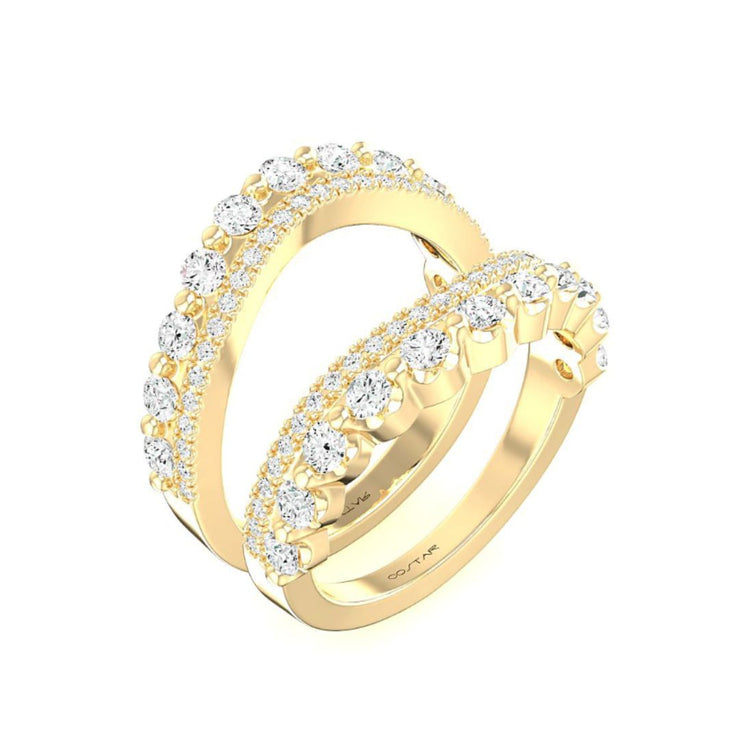 14K Yellow Gold 0.70 CT Diamond Stackable Band