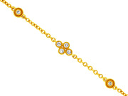 0.14 Cttw Round Diamond Bezeled Milgrain 14K Yellow Gold Fashion Bracelet