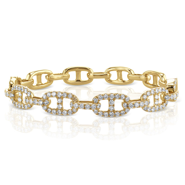 18K Yellow Gold 3.00 CT Diamond Bangle Bracelet