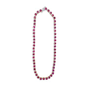 39.54 Cttw Round Ruby and 1.98 Cttw Round Diamond 18K Two Tone Gold Necklace
