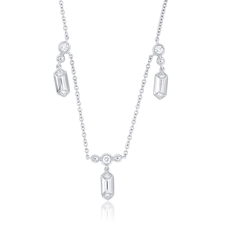 0.33 Cttw Diamonds-by-the-Yard Dangle 14K White Gold Necklace