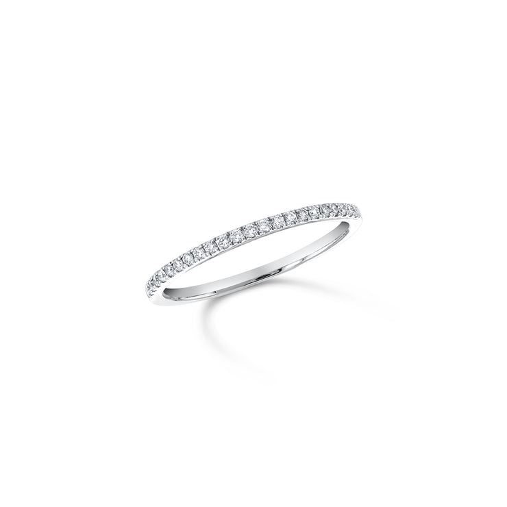 0.13 Cttw Round Diamond 14K White Gold Stackable Band