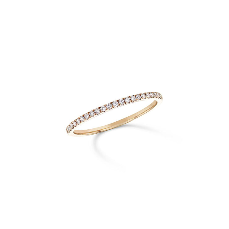Round Diamond Stackable Band set in 14K Rose Gold - The Diamond Factory
