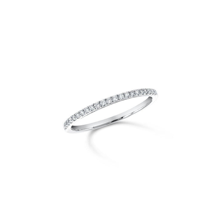 Round Diamond Stackable Band set in 14K White Gold - The Diamond Factory